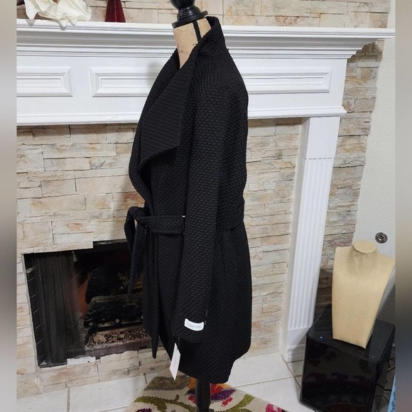Calvin Klein nubby basketweave‎ shawl collar coat ladies size large new!!! - Picture 2 of 8